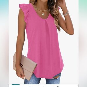 WOMEN’S SZ SMALL RUFFLE SLEEVE TANK. NIB. #300